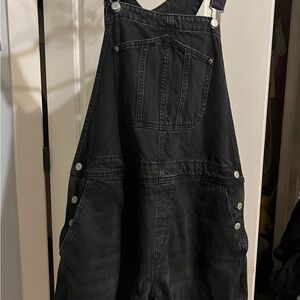 Black Denim Overalls